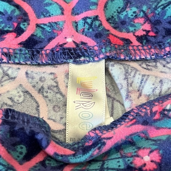 Patterned Leggings Pink Blue Teal Abstract Design Comfortable‎ Yoga Pants - Picture 6 of 7